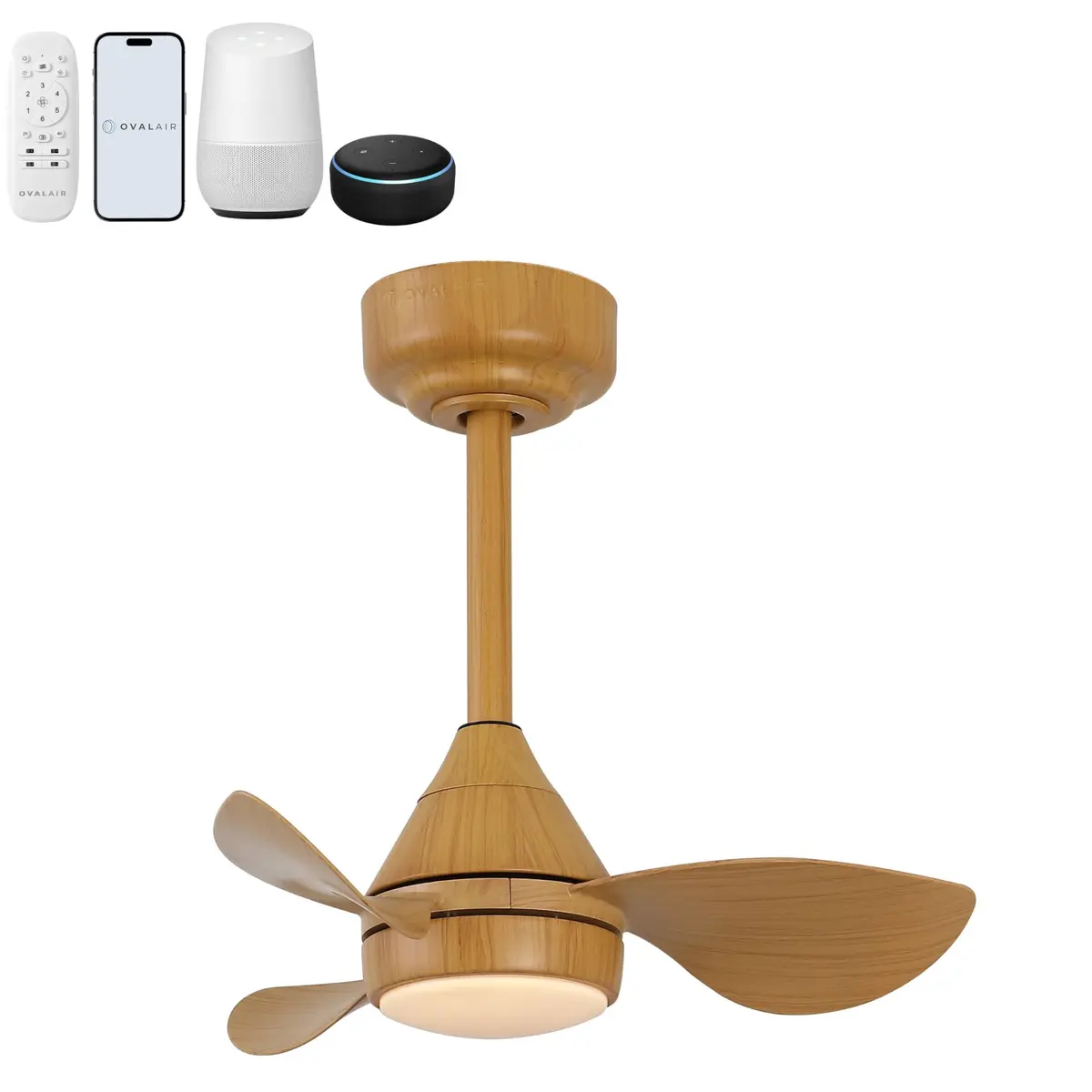 OVAL AIR AIR8000D Albini Ceiling Fan 22" | Minimalist 6-Speed Smart LED Fan for Living Room & Bedroom - main product image