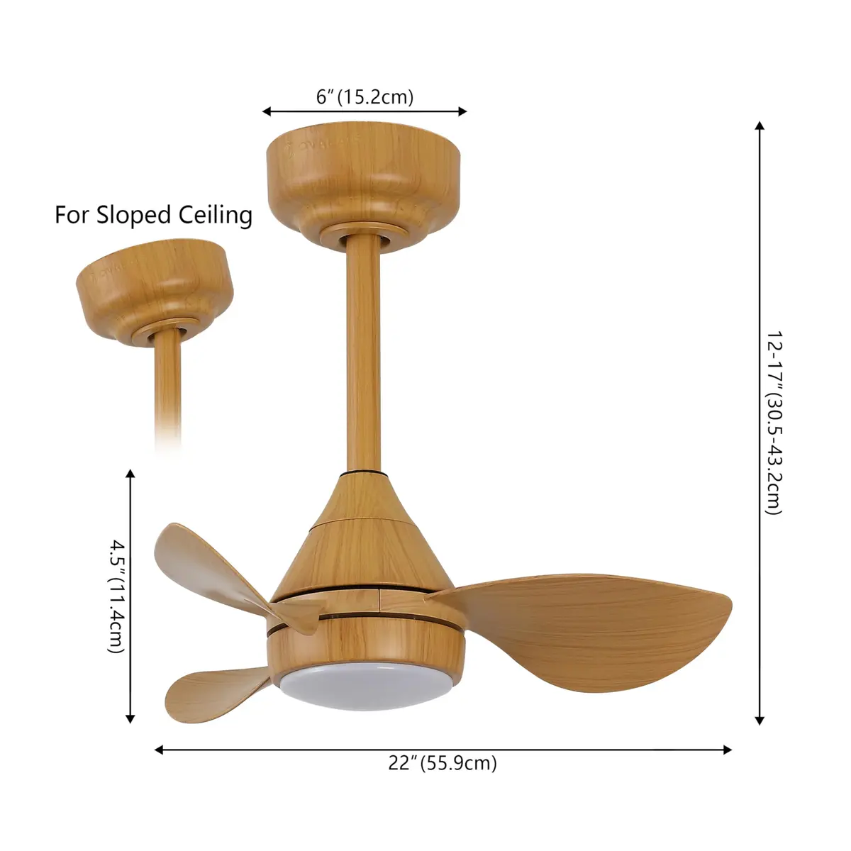 OVAL AIR AIR8000D Albini Ceiling Fan 22" | Minimalist 6-Speed Smart LED Fan for Living Room & Bedroom - view 2