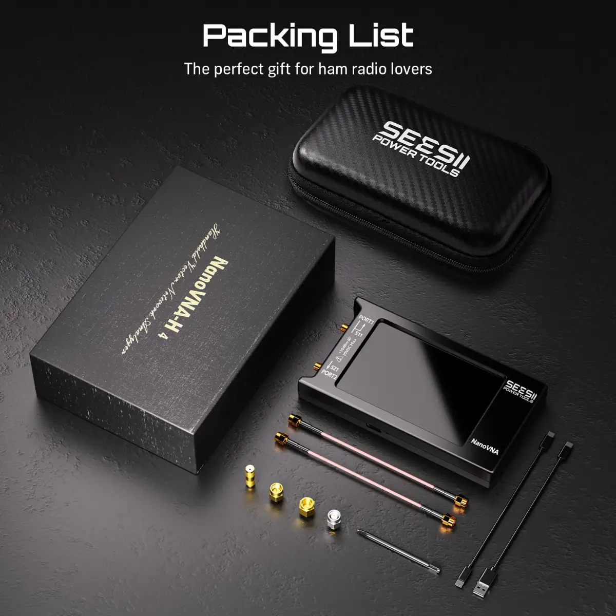 Seesii NanoVNA-H4 Vector Network Analyzer V4.4 9kHz-1.5GHz | 1.5GHz Frequency Range, 4" Touchscreen, EVA Case - view 9