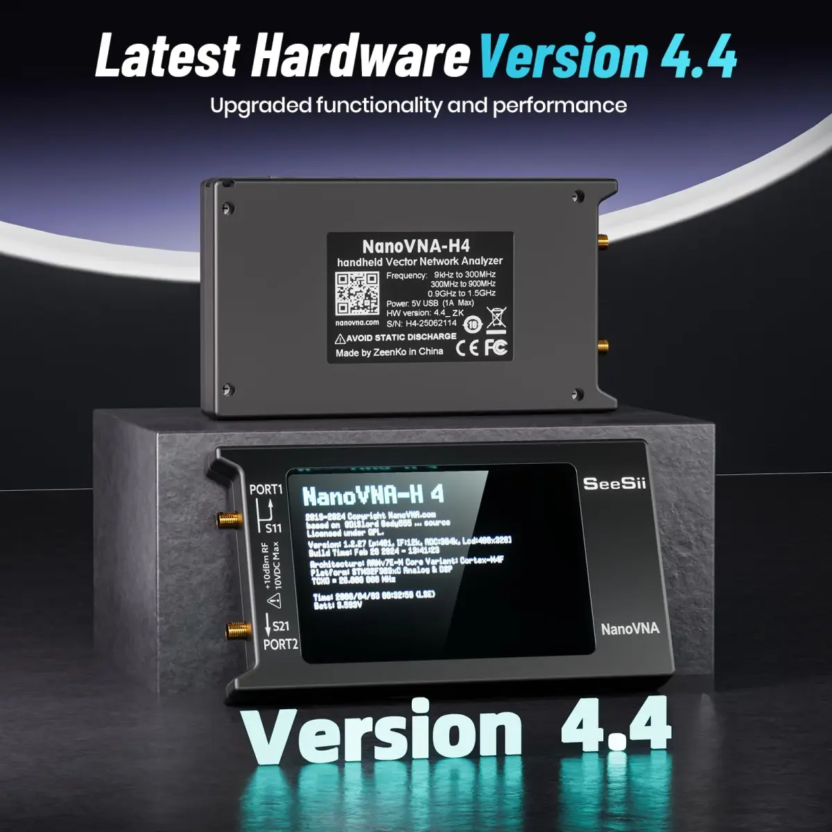 Seesii NanoVNA-H4 Vector Network Analyzer V4.4 9kHz-1.5GHz | 1.5GHz Frequency Range, 4" Touchscreen, EVA Case - view 4