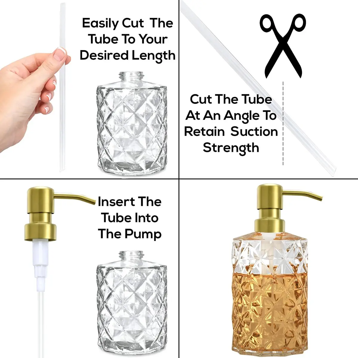 AUNRGO Gold Soap Dispenser Pump Replacement - Brushed Finish 304 Stainless Steel 28/400 | Durable & Corrosion-Resistant - view 5