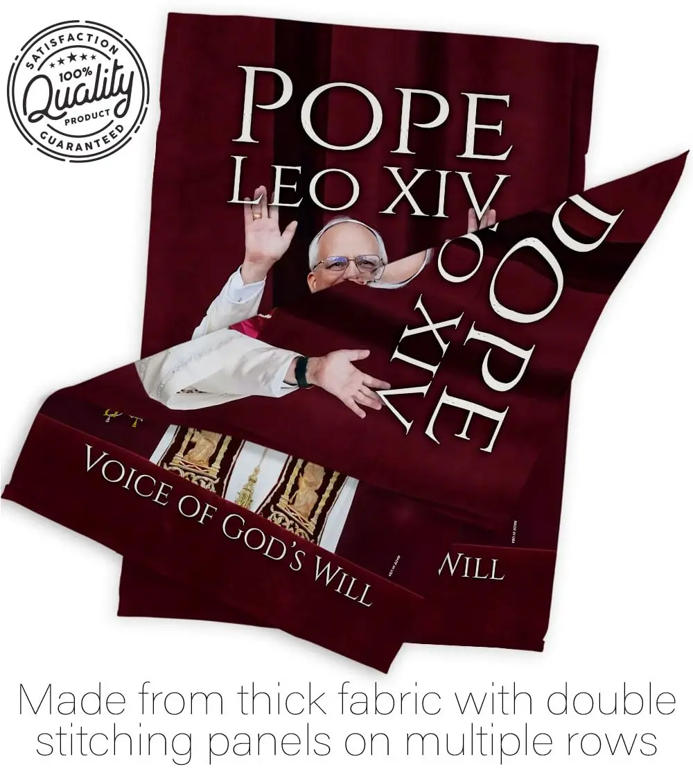Pope Leo XIV Flag New Era Vatican Memorabilia Garden Flag 13" x 18.5" | Religious Wall Art - view 7