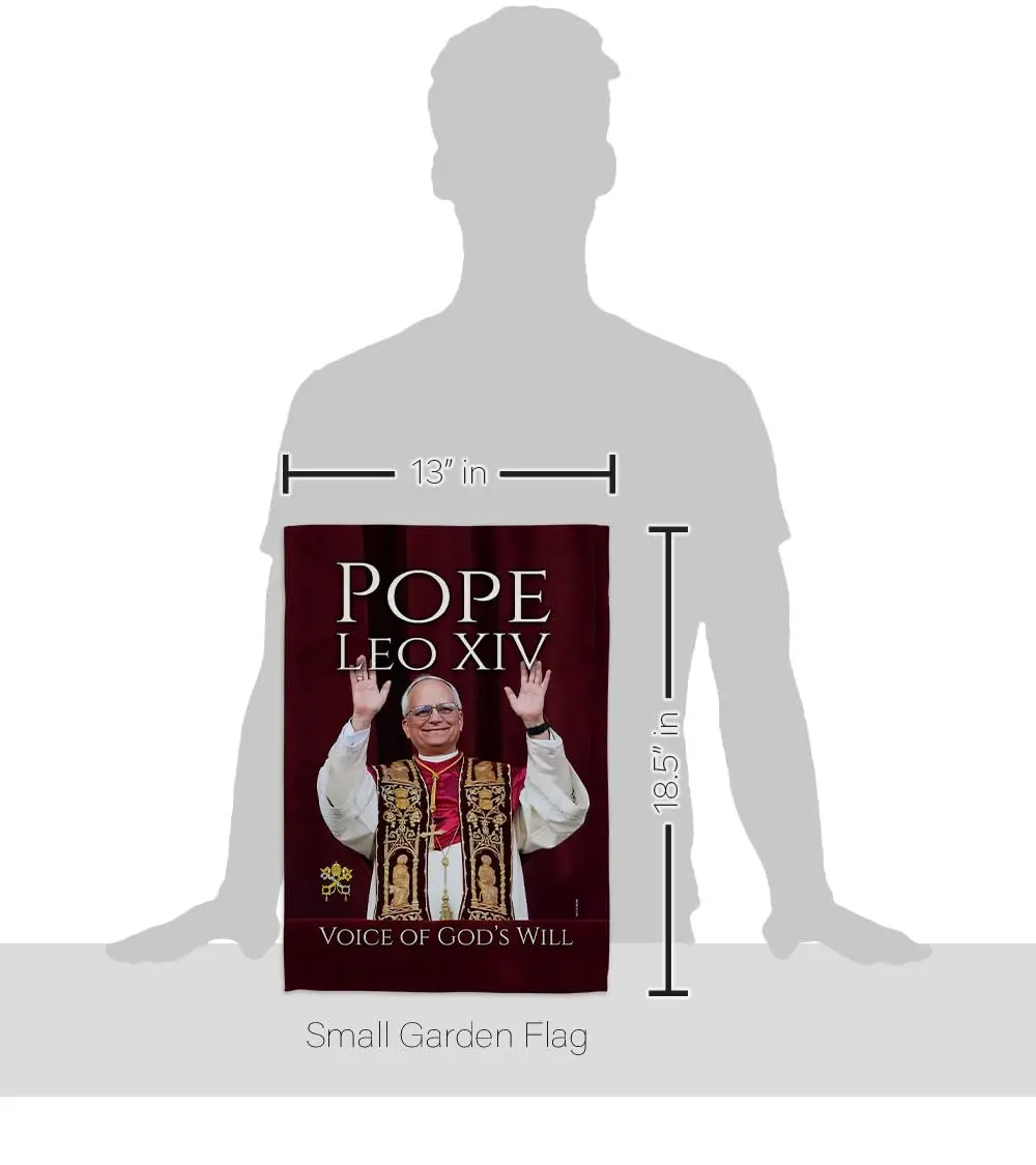 Pope Leo XIV Flag New Era Vatican Memorabilia Garden Flag 13" x 18.5" | Religious Wall Art - view 2