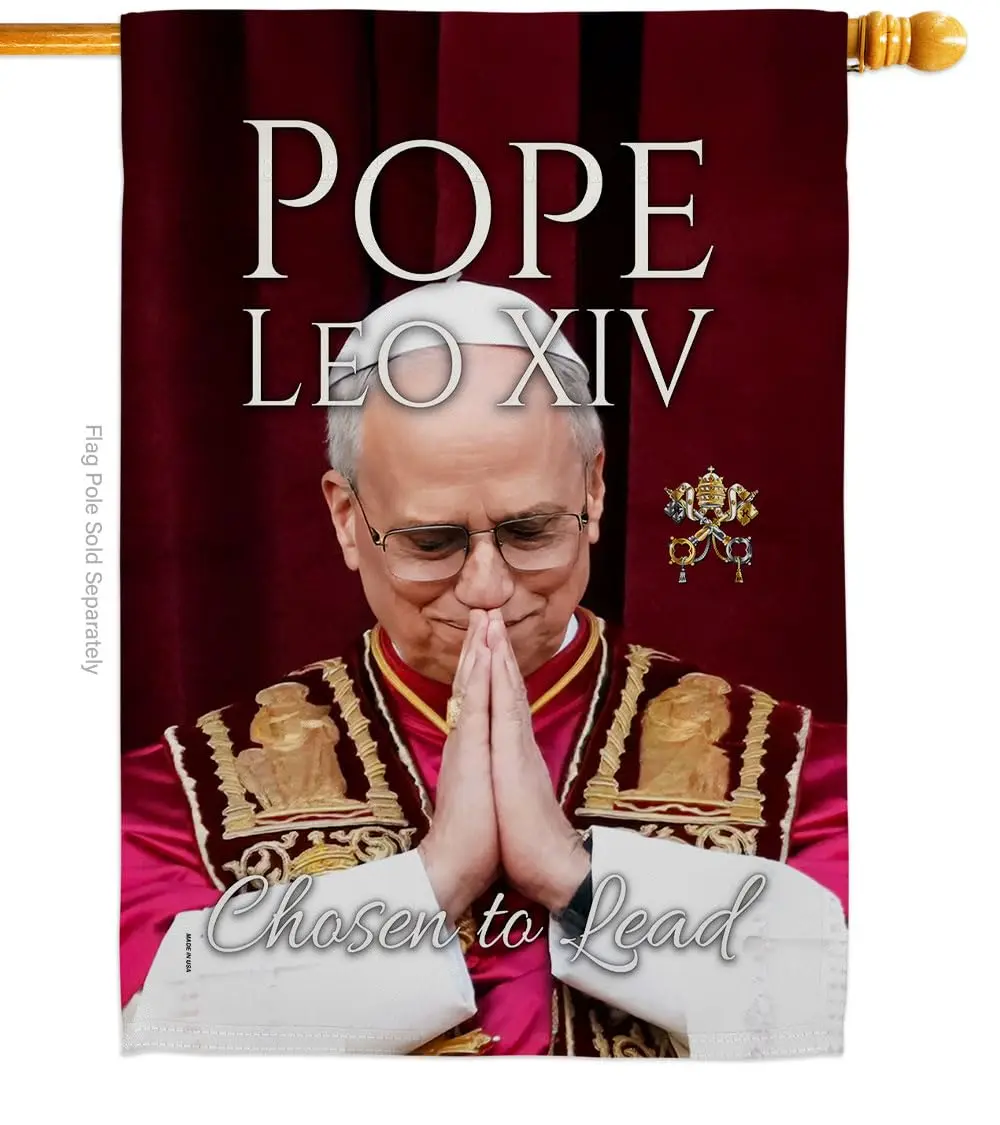 Pope Leo XIV Flag Legacy Banner 28" x 40" | Religious Wall Art with Weather-Resistant Material - main product image