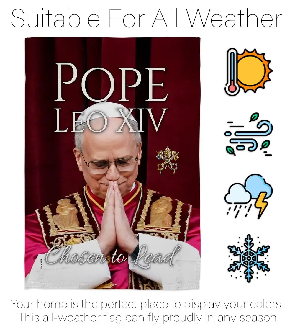 Pope Leo XIV Flag Legacy Banner 28" x 40" | Religious Wall Art with Weather-Resistant Material - view 6
