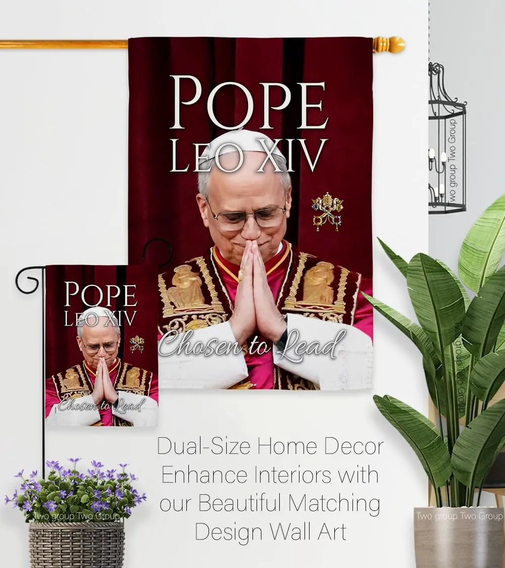 Pope Leo XIV Flag Legacy Banner 28" x 40" | Religious Wall Art with Weather-Resistant Material - view 8