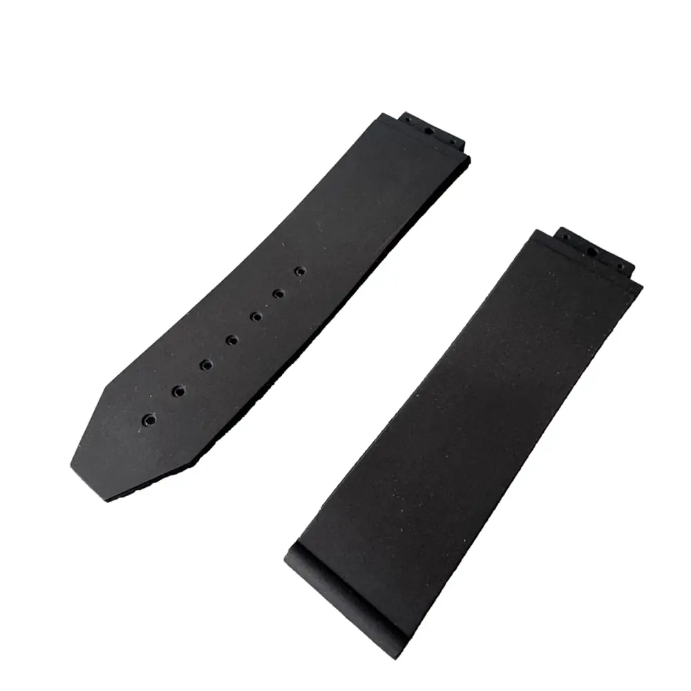HiCycle2 Rubber Watch Band Strap Replacement for Hublot Fusion 44-45 H Big Bang | 24mm/25mm Black - view 2