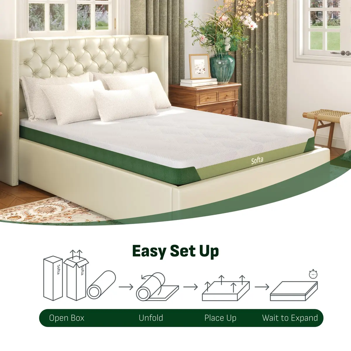 Softa 6" Twin Cooling Gel Memory Foam Mattress | Viscose from Bamboo, CertiPUR-US, OEKO-TEX, 10-Year Warranty - view 8