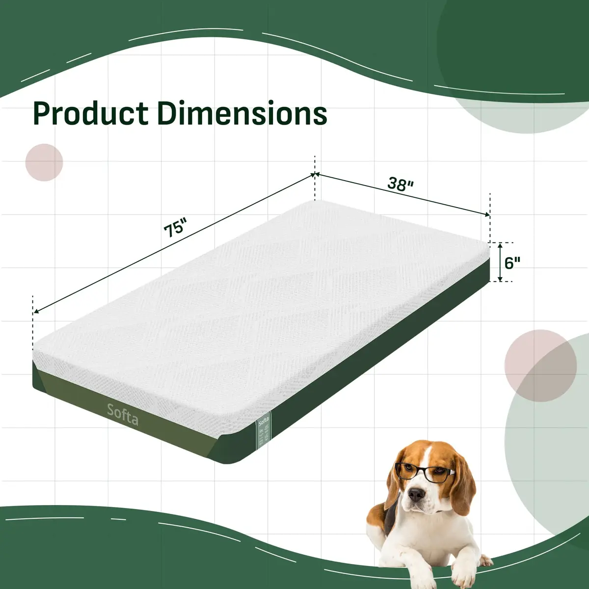 Softa 6" Twin Cooling Gel Memory Foam Mattress | Viscose from Bamboo, CertiPUR-US, OEKO-TEX, 10-Year Warranty - view 9