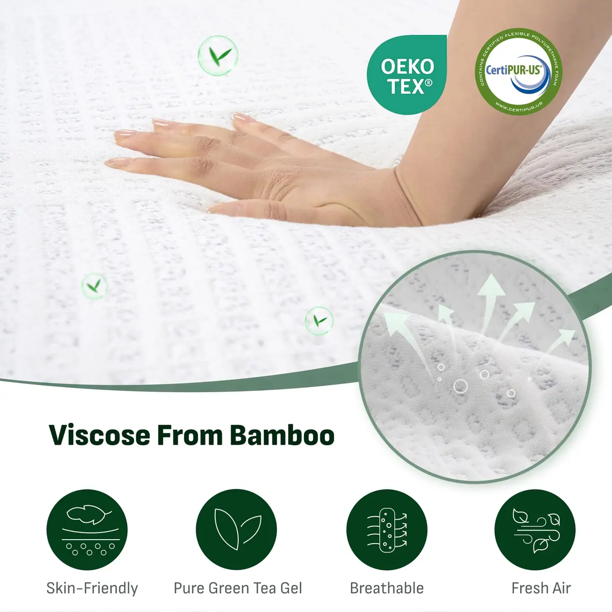 Softa 6" Twin Cooling Gel Memory Foam Mattress | Viscose from Bamboo, CertiPUR-US, OEKO-TEX, 10-Year Warranty - view 3
