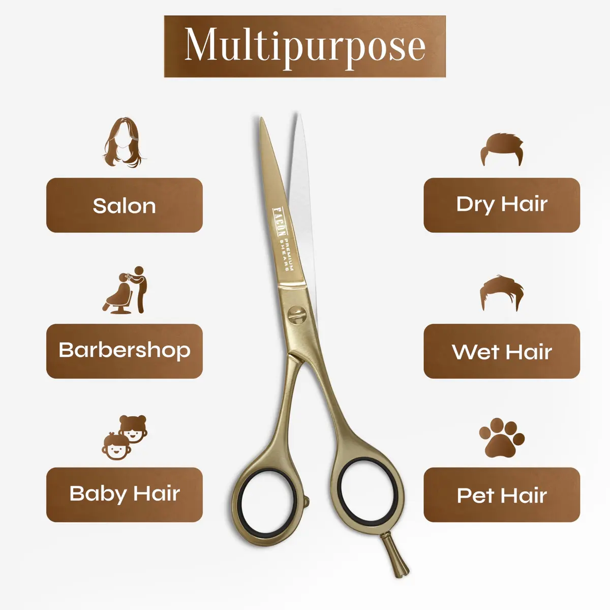 FACON Professional Hair Cutting Scissors 6.5 Inch Japanese Stainless Steel Barber Shears | Razor Edge Precision - view 8
