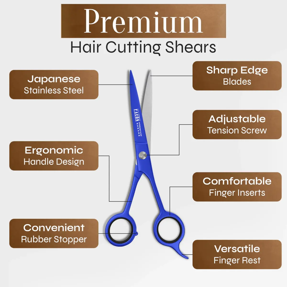 FACON Professional Hair Cutting Scissors 6.5 Inch Japanese Stainless Steel Barber Shears | Razor Edge Precision for Men, Women & Kids - view 6