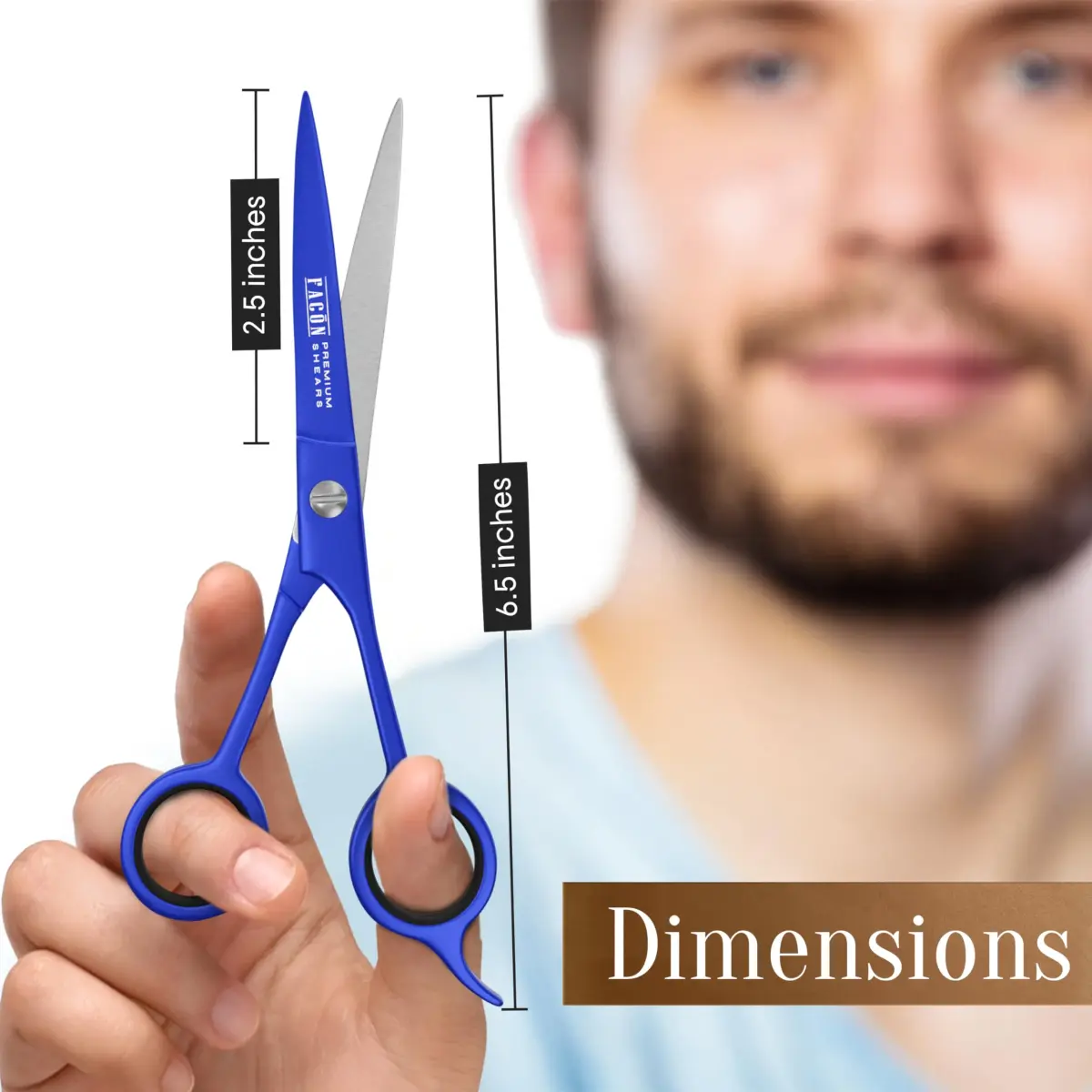 FACON Professional Hair Cutting Scissors 6.5 Inch Japanese Stainless Steel Barber Shears | Razor Edge Precision for Men, Women & Kids - view 7
