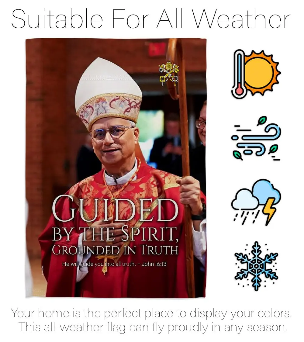 Pope Memorabilia Guided By Spirit Pope Leo XIV Garden Flag 13" x 18.5" | Religious Yard Sign Decor - view 6