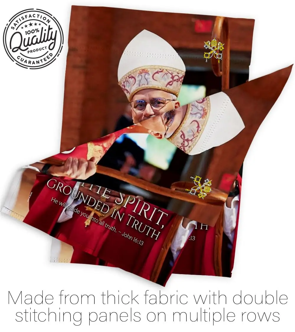 Pope Memorabilia Guided By Spirit Pope Leo XIV Garden Flag 13" x 18.5" | Religious Yard Sign Decor - view 7