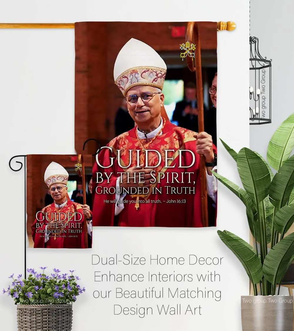 Pope Memorabilia Guided By Spirit Pope Leo XIV Garden Flag 13" x 18.5" | Religious Yard Sign Decor - view 8