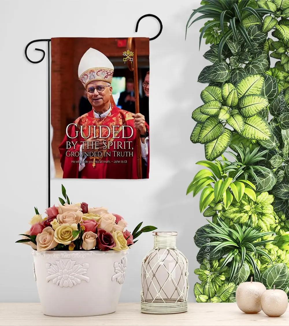 Pope Memorabilia Guided By Spirit Pope Leo XIV Garden Flag 13" x 18.5" | Religious Yard Sign Decor - view 9