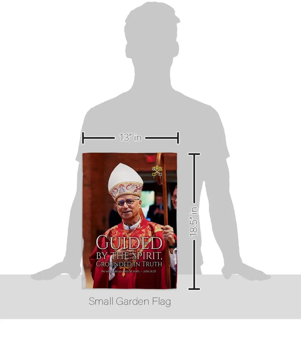 Pope Memorabilia Guided By Spirit Pope Leo XIV Garden Flag 13" x 18.5" | Religious Yard Sign Decor - view 2