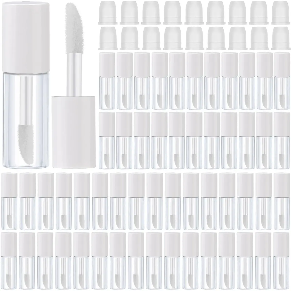 Patelai Clear Mini Lip Gloss Tubes 3ml (0.1 Fl Oz) | 100-Piece DIY Cosmetic Containers - main product image