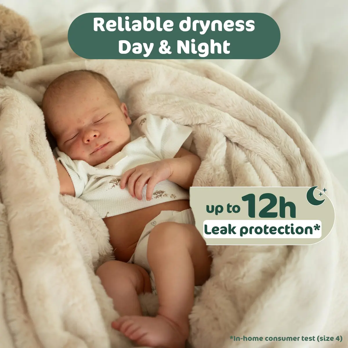 Naty BioEmbrace Newborn Diapers Size 1 | Sensitive Skin, 100 Ct, Plant-Based Comfort - view 2