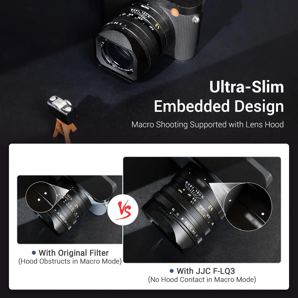 JJC Ultra Slim UV Filter for Leica Q3 43 Q3 Q2 Cameras | 49mm Thread, 3.7mm Frame, 99.3% Light Transmission - view 6