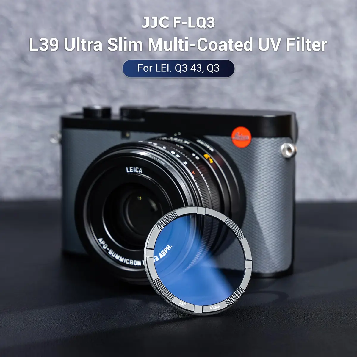 JJC Ultra Slim UV Filter for Leica Q3 43 Q3 Q2 Cameras | 49mm Thread, 3.7mm Frame, 99.3% Light Transmission - view 2