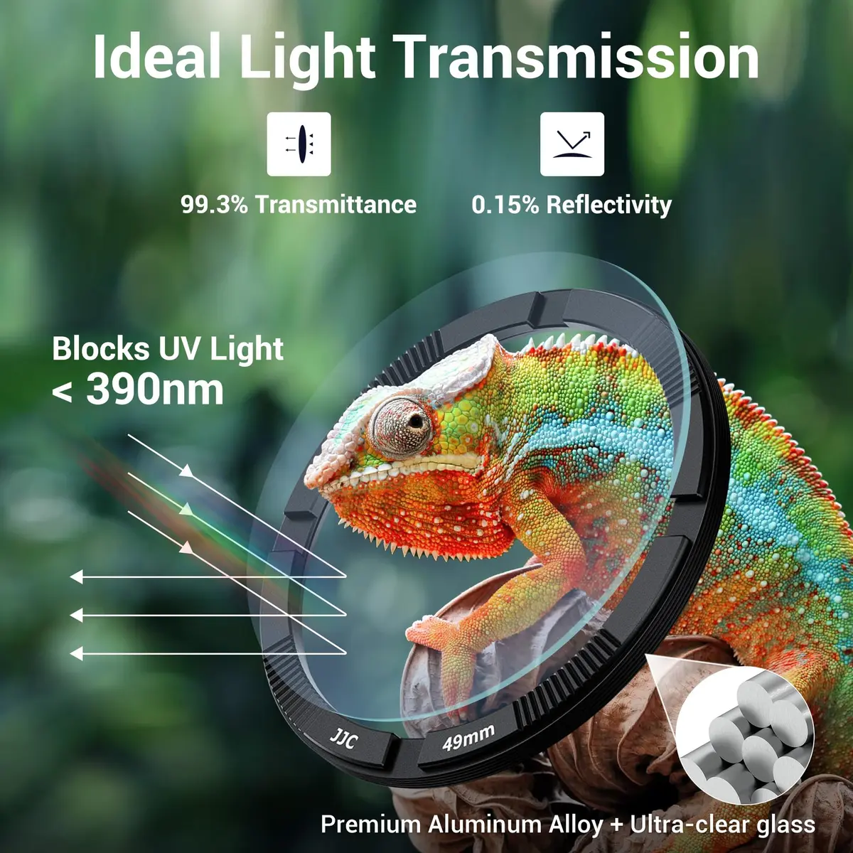 JJC Ultra Slim UV Filter for Leica Q3 43 Q3 Q2 Cameras | 49mm Thread, 3.7mm Frame, 99.3% Light Transmission - view 3