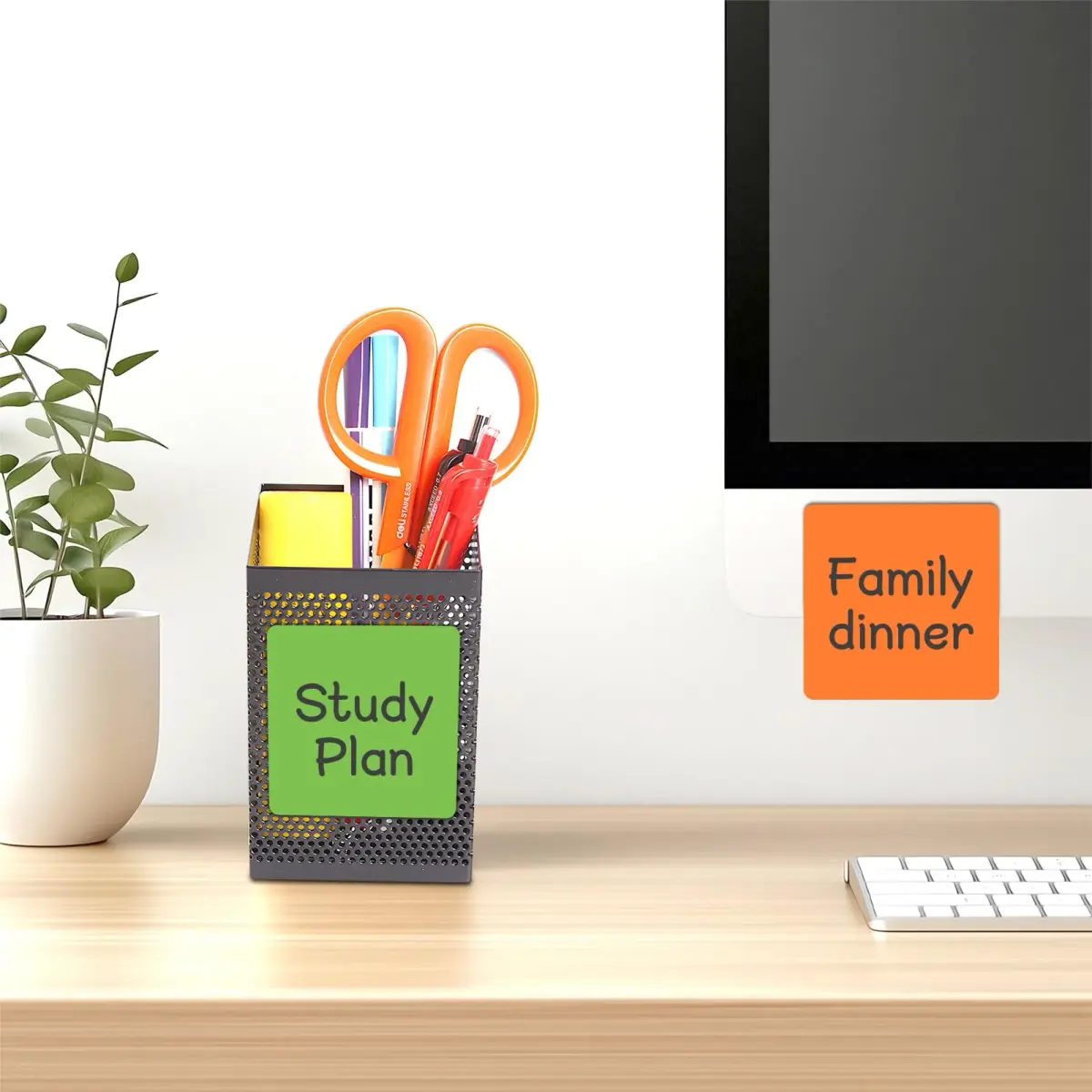 NIUBIKLUS Reusable Magnetic Sticky Notes 3" x 3" (36-Pack) | Dry Erase Labels for Whiteboard, Fridge, Locker - view 9