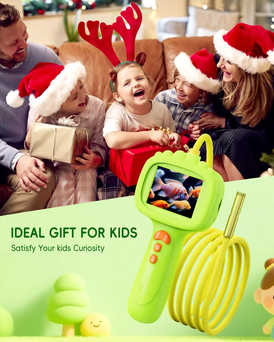 Ashfly Green Borescope Camera with Light for Kids, 7.9mm Lens & 2.4" HD Screen | STEM Educational Toy for Nature Exploration - view 7