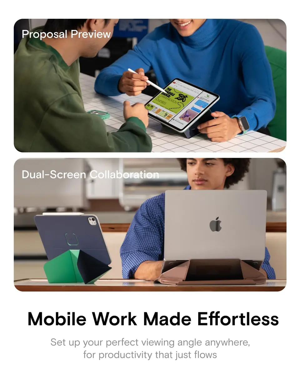 MOFT Dynamic Folio Case for iPad Pro 11 Inch M5 2025 & M4 2024 | 20+ Adjustable Angles, Auto Wake/Sleep, Ultra Thin, Magnetic Support - view 5