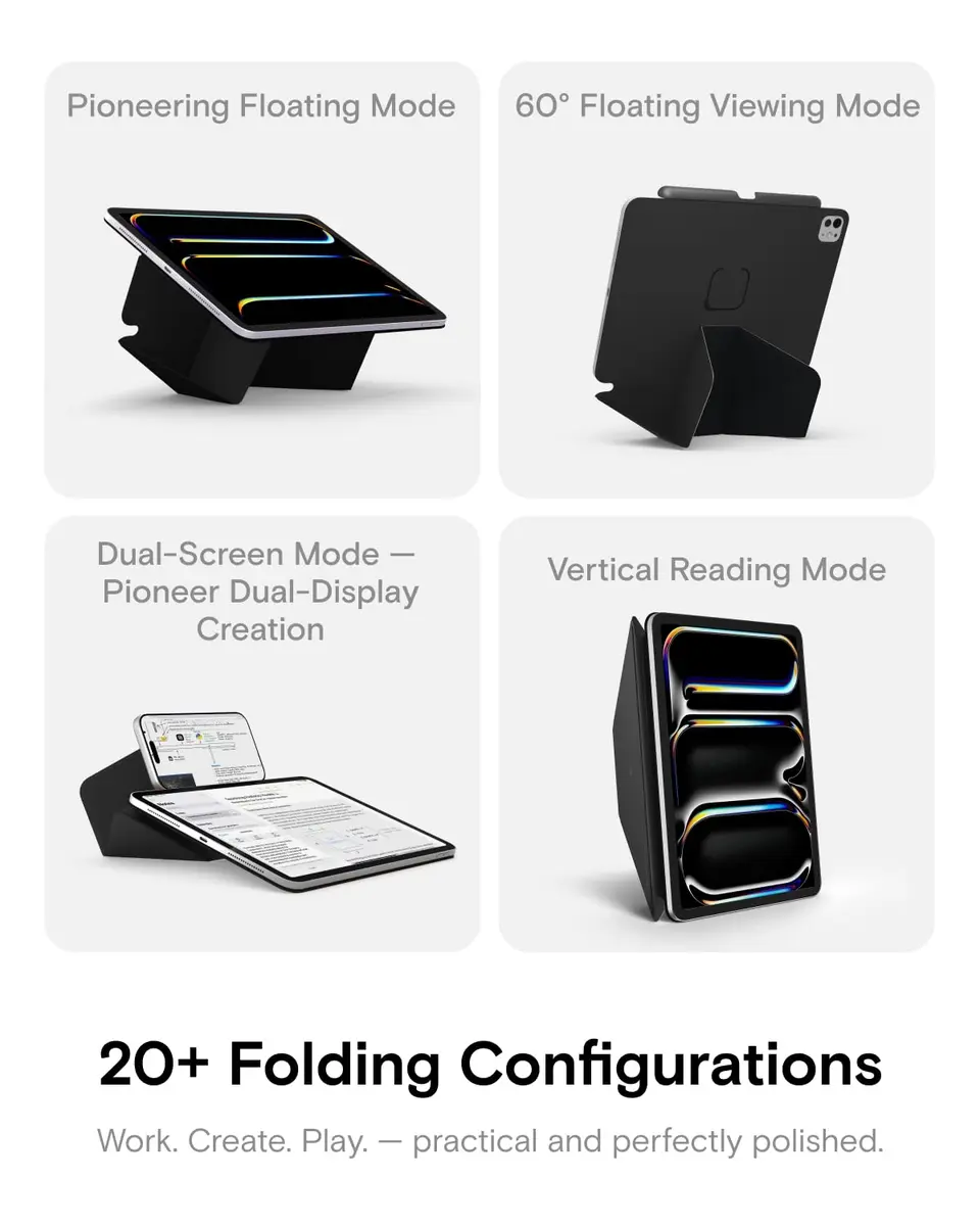 MOFT Dynamic Folio Case for iPad Pro 11 Inch M5 2025 & M4 2024 | 20+ Adjustable Angles, Auto Wake/Sleep, Ultra Thin, Magnetic Support - view 3