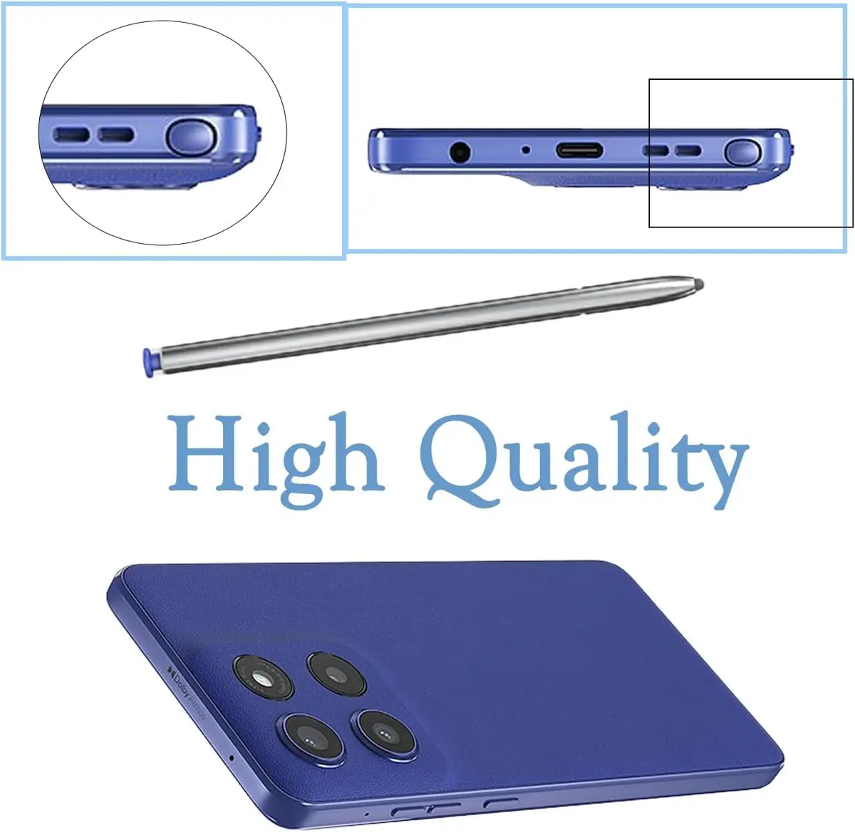 Peixiong Blue 2 Pack Stylus Pen Replacement for Moto G Stylus 2025 | Precise, No Charging Needed - view 3