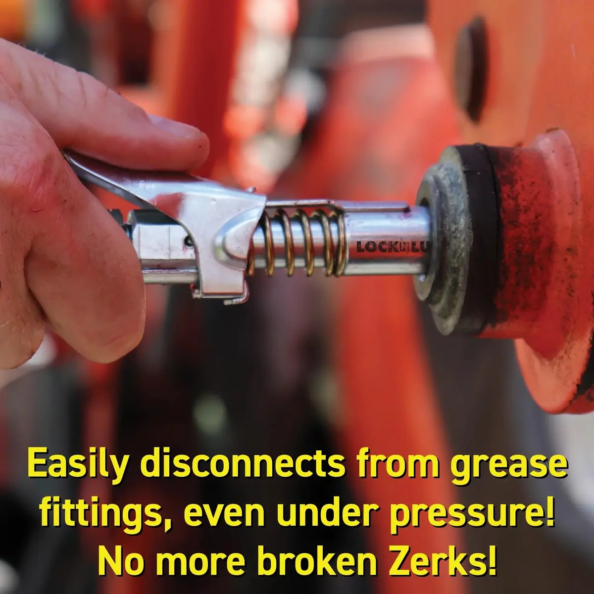 LockNLube Locking Grease Coupler 1/8" NPT 10,000 PSI | Heavy Duty Universal Grease Gun Tip - view 6