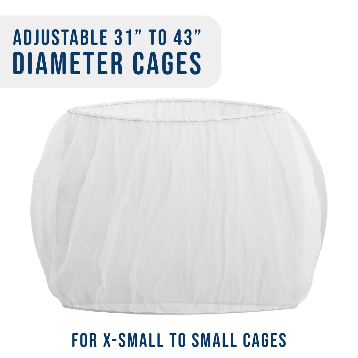 KNUTI White Bird Cage Seed Catcher Mesh Skirt Cover | Universal Fit, Durable Nylon, Easy Wash, Mess Prevention (Extra Small) - view 3