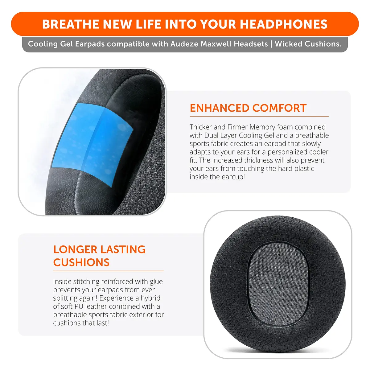 WC Mod Kit for Maxwell Gen 1 - Earpads & Silicone Headband | Gaming Comfort & Cooling - view 4