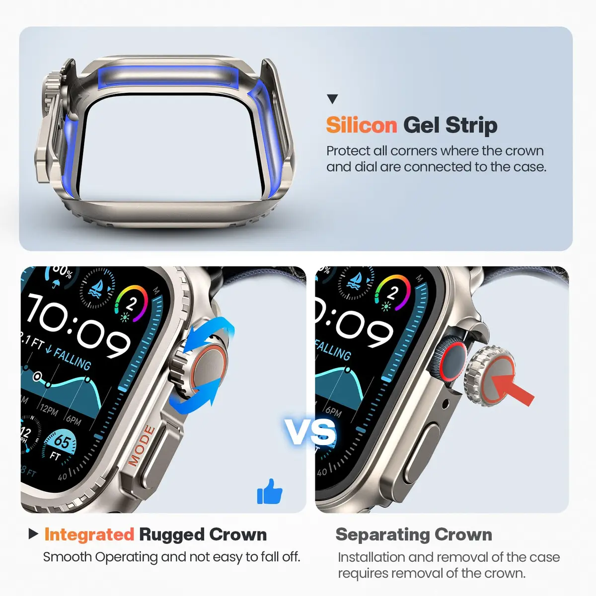 Goton Ultra-Look Metal Case for Apple Watch 42mm Series 6/5/4/SE | Compatible with 42mm/44mm Ultra-Style Conversion - view 6