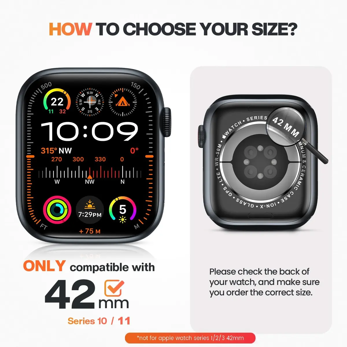 Goton Ultra-Look Metal Case for Apple Watch 42mm Series 6/5/4/SE | Compatible with 42mm/44mm Ultra-Style Conversion - view 2