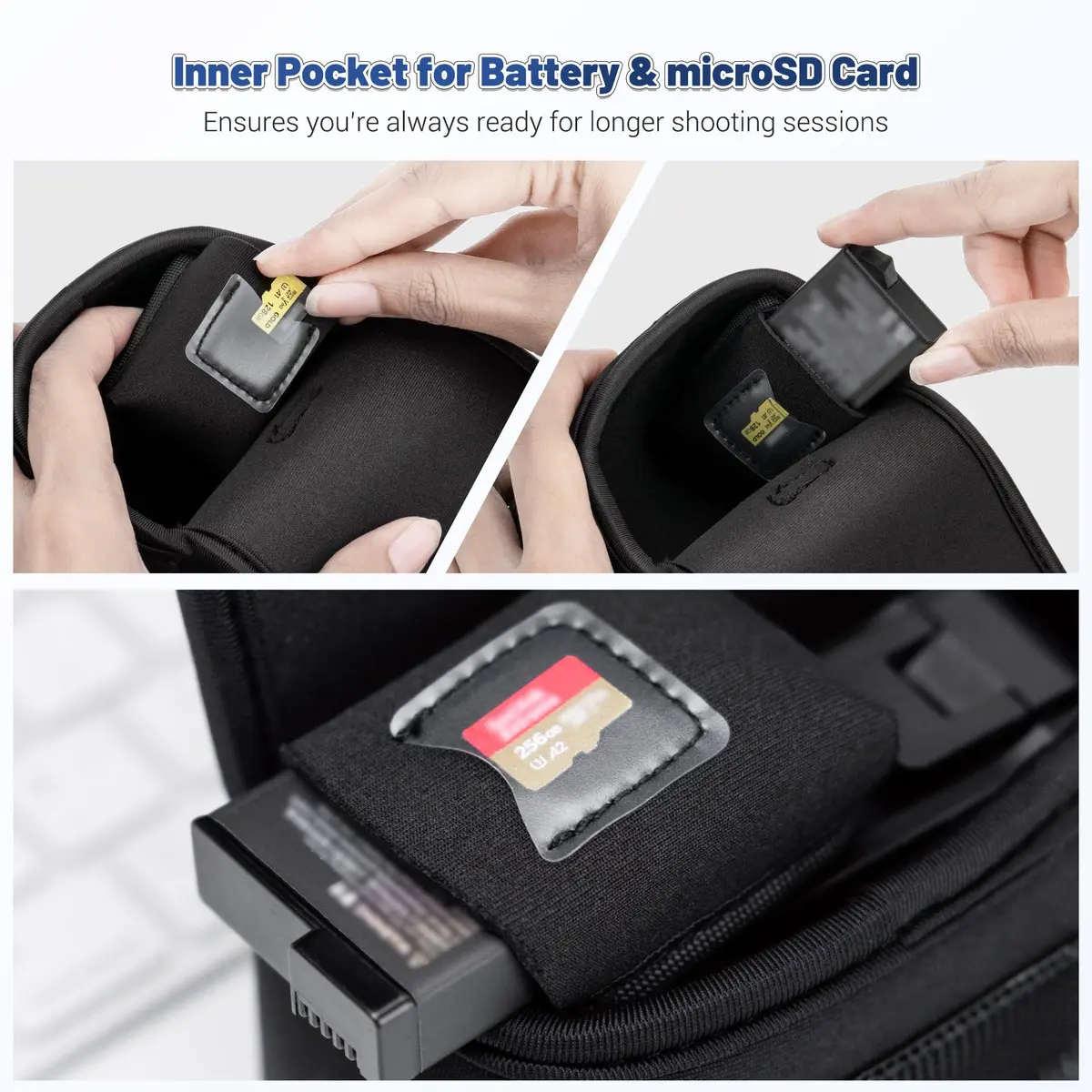 JJC Mini Carrying Case for DJI Action 6/5 Pro Gopro Hero 13 | Splash-Proof Neoprene Compact Bag - view 5