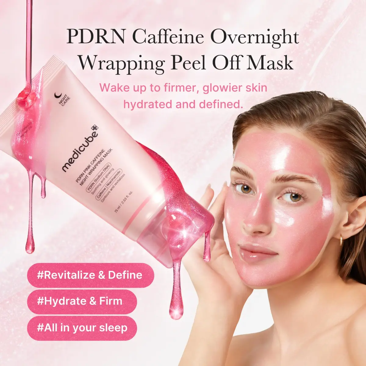 medicube Wrapping Mask PDRN Caffeine 75ml (2.53 Fl Oz) | Overnight Peel Off for Glass Skin - view 3