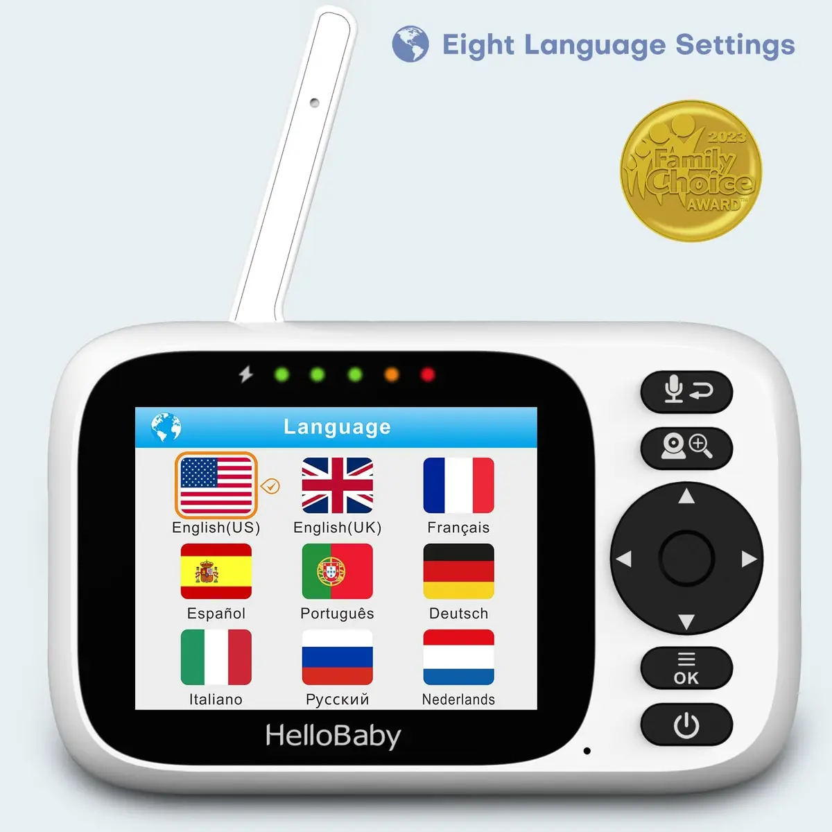 HelloBaby Video Baby Monitor 3 Cameras, 3.2" Screen, PTZ | No WiFi, 1000ft Range, Night Vision - view 9