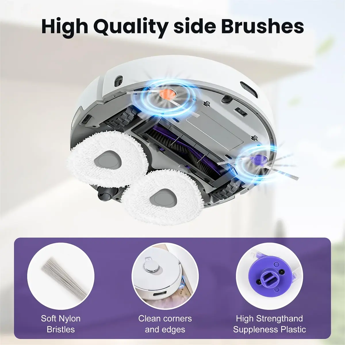 BTRSOLUS Replacement Accessories Kit for Narwal Freo Pro Robot Vacuum Cleaner | 16 Pcs, Nylon, Microfiber, Plastic - view 5