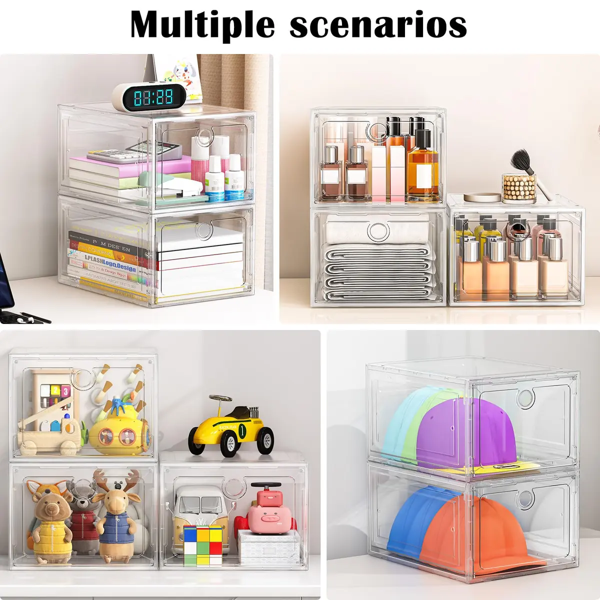 ARSTPEOE 6-Pack Clear Shoe Storage Boxes Magnetic Stackable | Space-Saving, Durable & Transparent - view 5