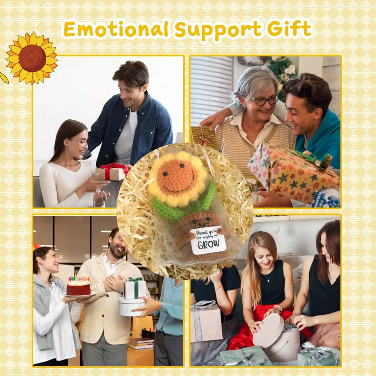 MS ZHENQIAO Sunflower Crochet Flower Pattern 12.7 cm (5 in) | Teacher Appreciation Gift - view 6