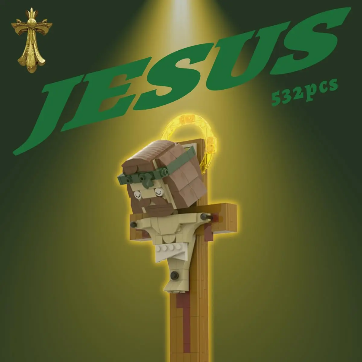 HONLANCH Jesus Cross Building Blocks Set,532PCS | Faith-themed Architectural Toy for Adults & Believers - view 5
