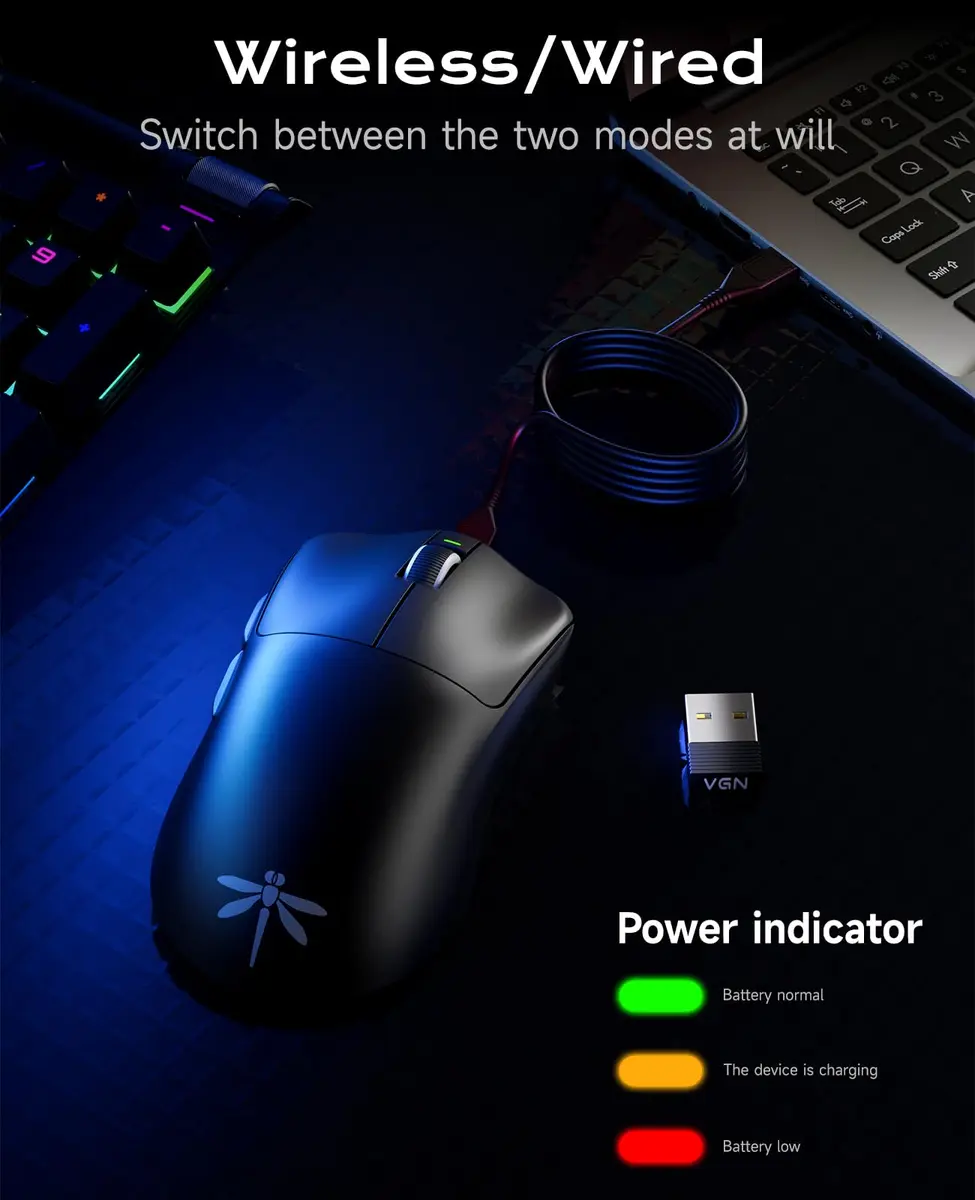 VGN F1 Pro Max Wireless Gaming Mouse 55g | 26K DPI, 130h Playtime, Low Latency - view 7