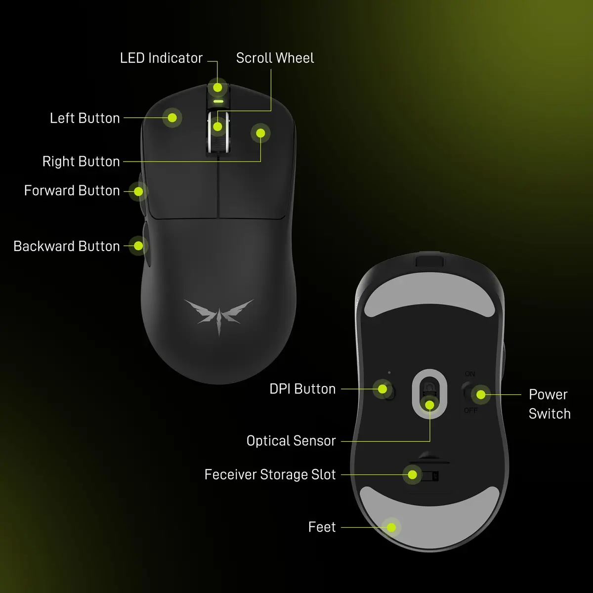 VGN F1 Pro Max Wireless Gaming Mouse 55g | 26K DPI, 130h Playtime, Low Latency - view 10