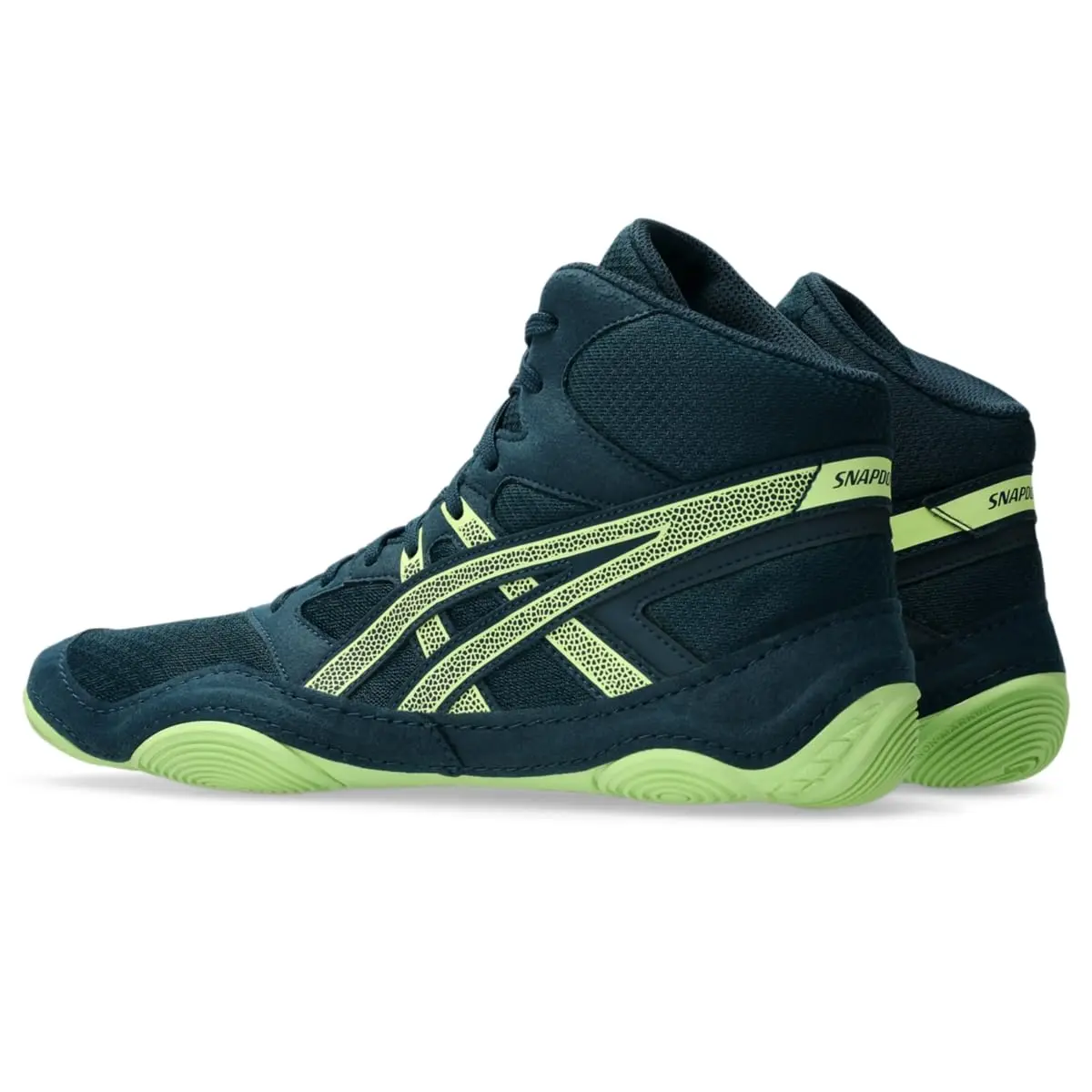 ASICS Men's Snapdown 4 Wrestling Shoes, 10.5 (28.3 cm) Tranquil Teal/Lucid Yellow | Ankle-High Athletic Fit - view 3