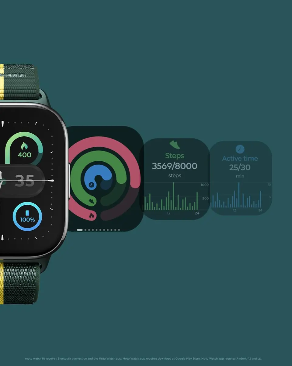 Motorola Moto Watch fit 1.9" OLED Display | Fitness & Sleep Tracker, Waterproof, Android Compatible - view 6
