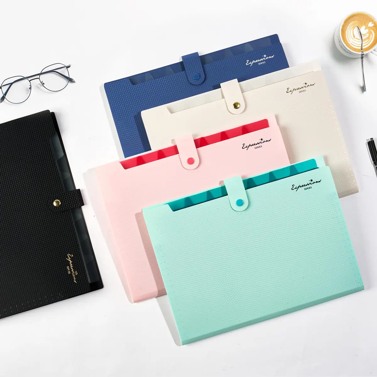 Sooez Accordion File Organizer 8 Pocket, Expanding File Folder with Labels | Durable Plastic for A4/Letter Size Documents - view 2