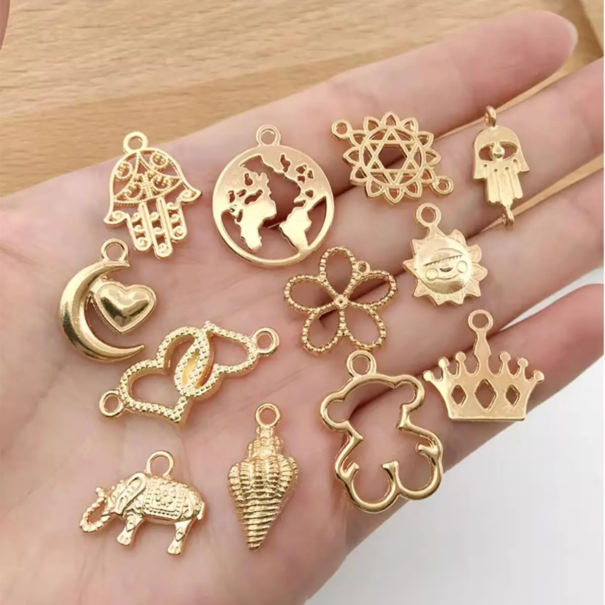 YouLuo Mixed Enamel Charms for Jewelry Making, 50Pcs KC Gold Alloy Charm Pendants | Assorted Designs - view 2